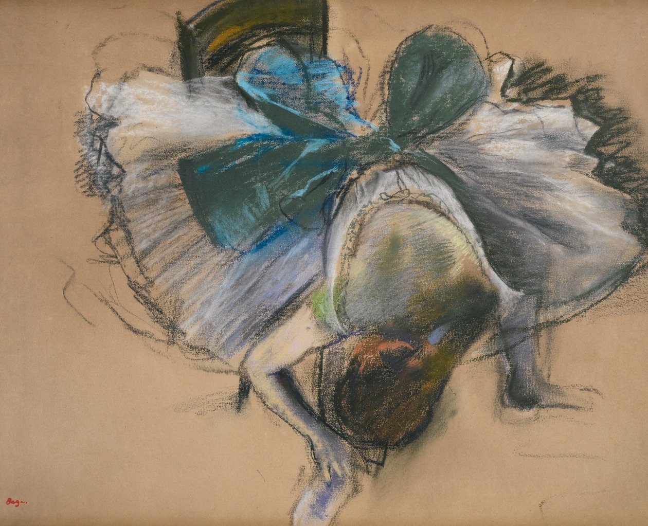 Danseuse rajustant poika chausson tekijältä Edgar Degas