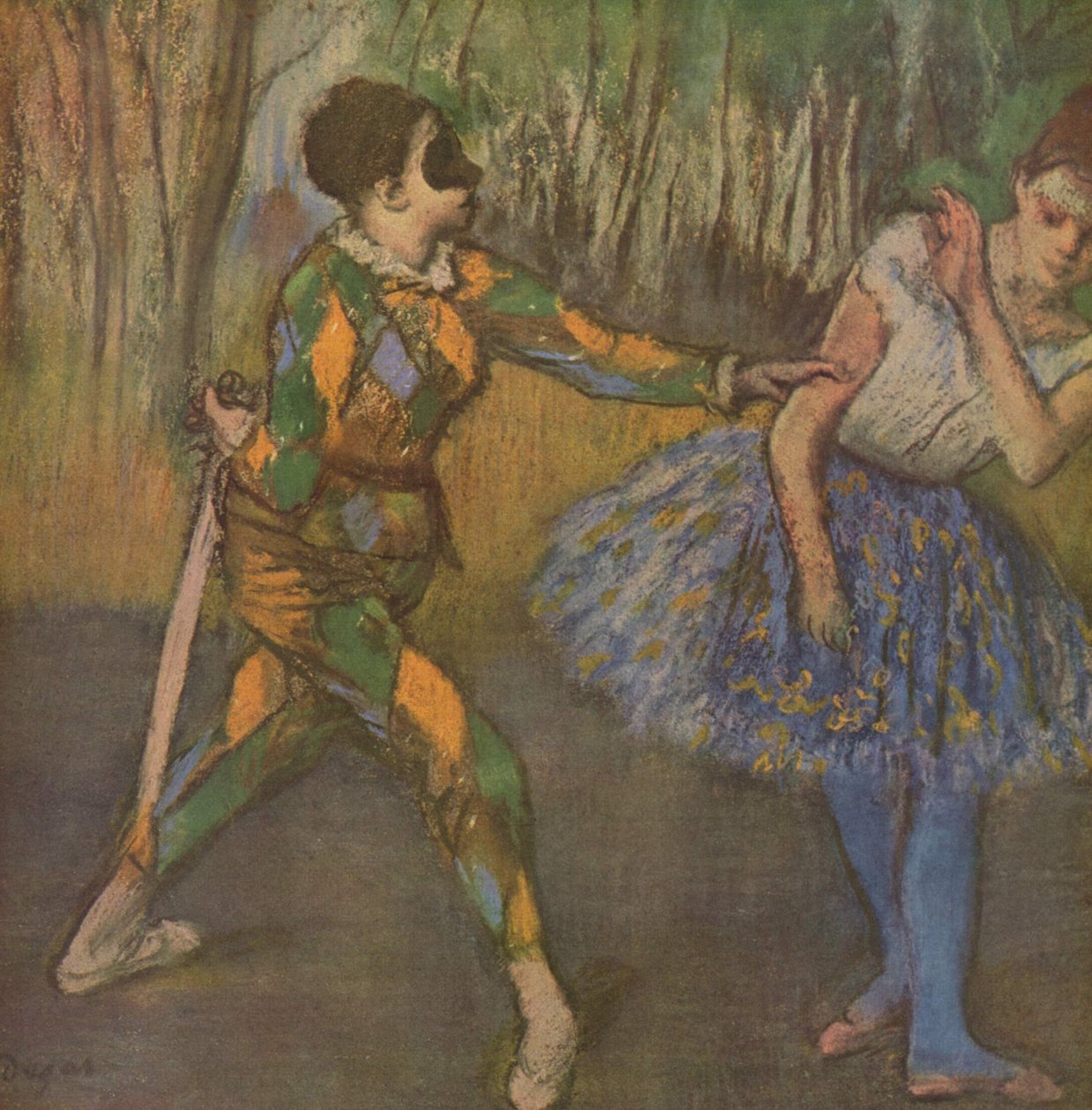 Harlekin ja Columbine tekijältä Edgar Degas