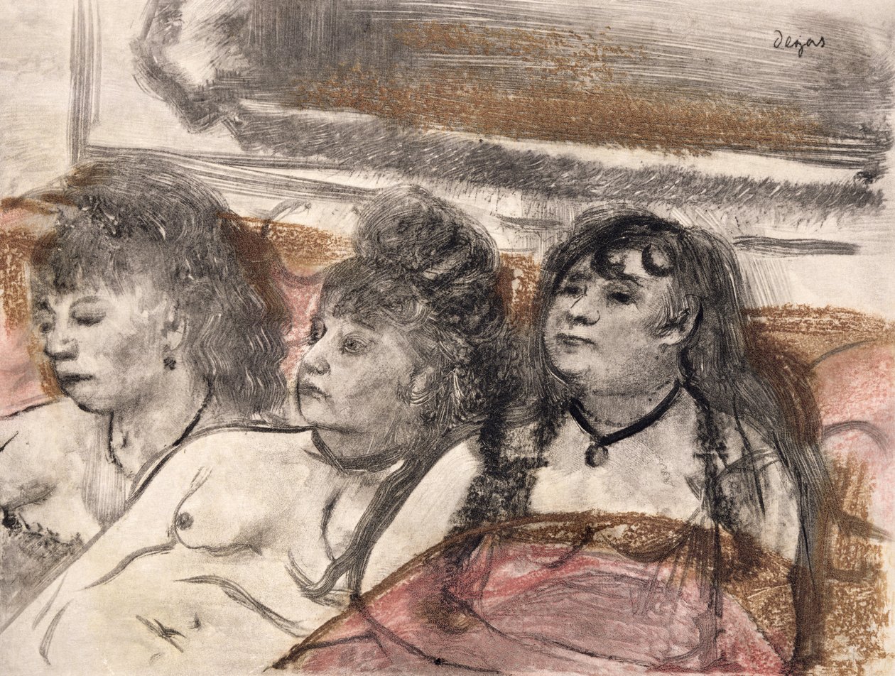 Kuvitus Guy de Maupassantin (1850-93) La Maison Tellieristä, kaivertanut Maurice Potin, 1933 tekijältä Edgar Degas