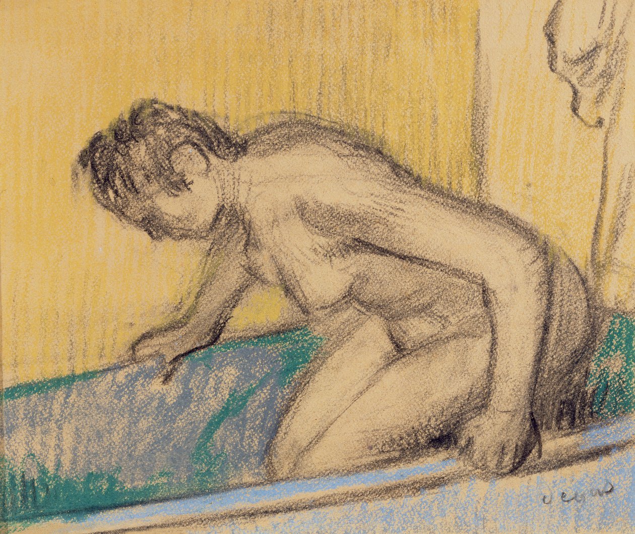 Kylpylässä, n. 1883 (pastelli ja hiili paperille) tekijältä Edgar Degas