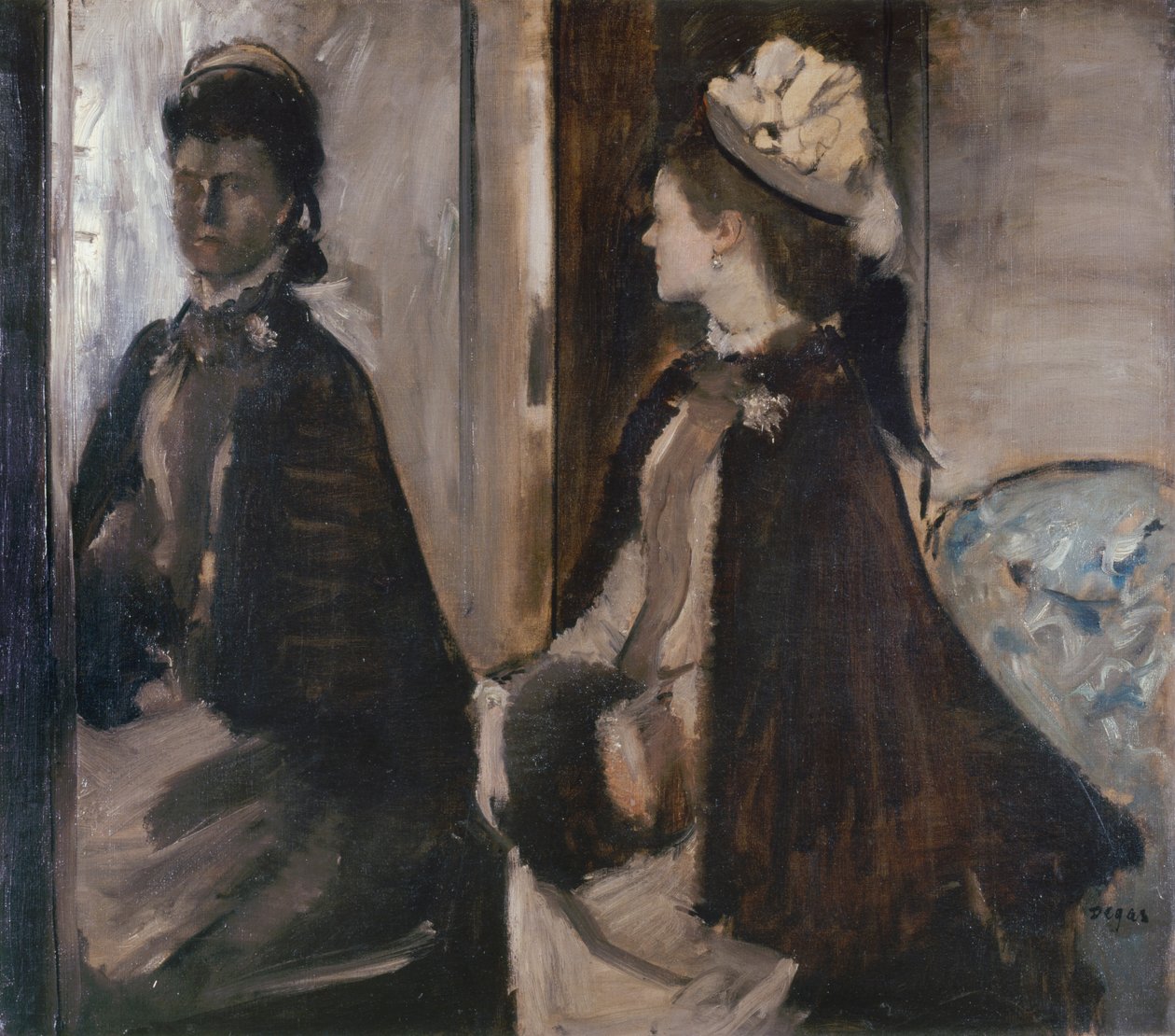 Rouva Jeantaud peilissä tekijältä Edgar Degas