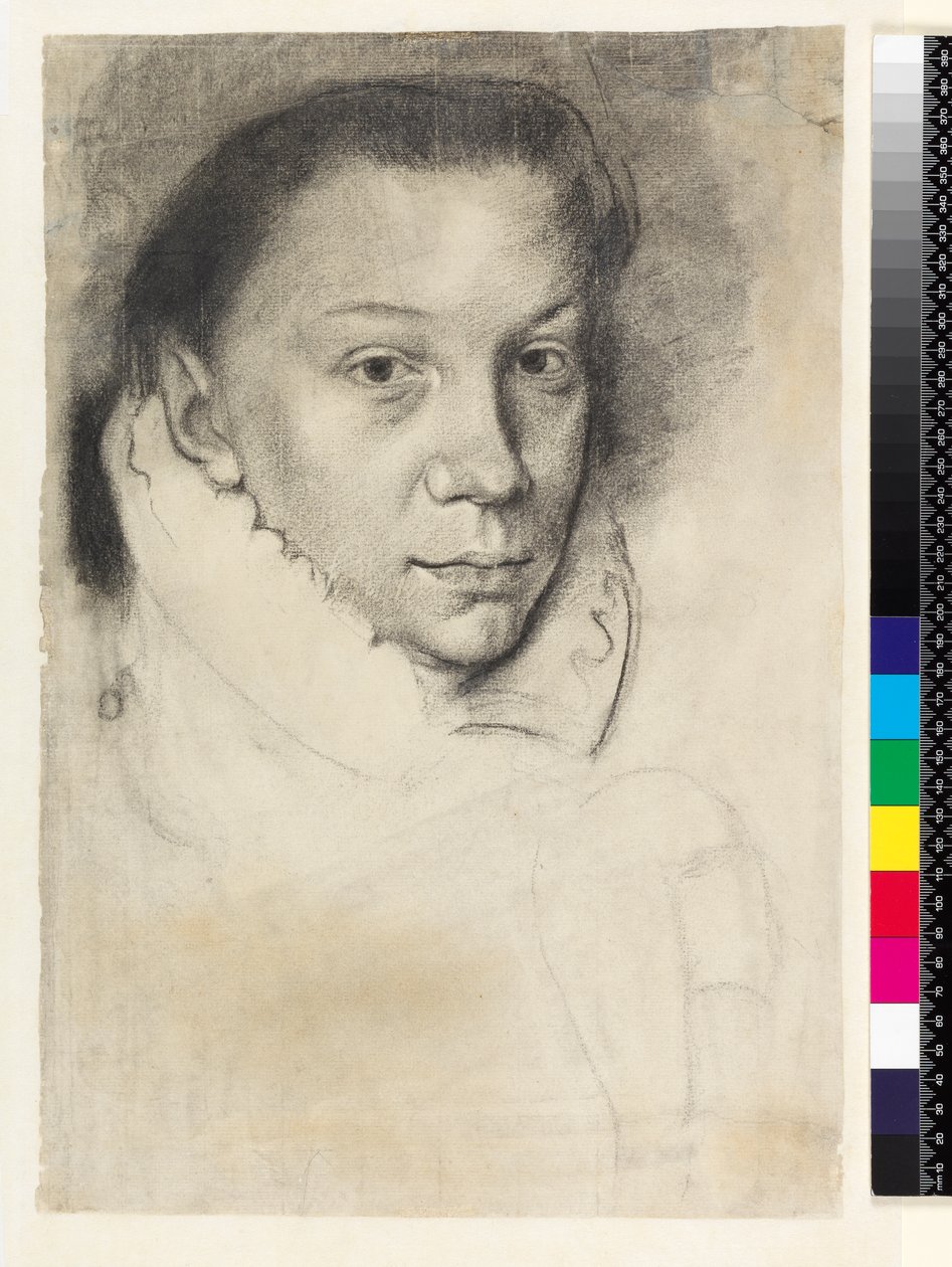 PD.22-1978 Elizabeth de Valois (Anthonis Morin tai Moron mukaan), n. 1880 (hiili paperilla) tekijältä Edgar Degas
