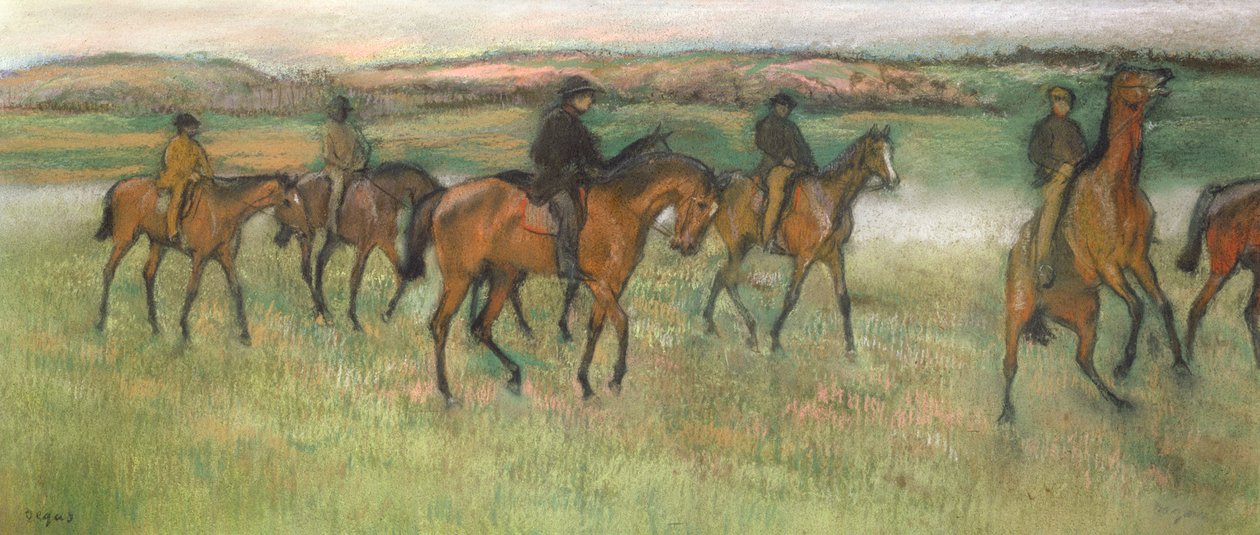 Kilpahevoset (pastelli) tekijältä Edgar Degas