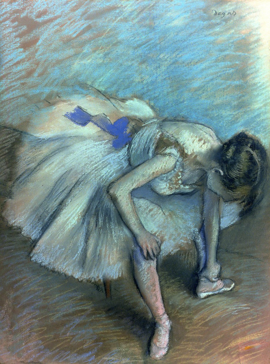 Istuva tanssija, n. 1881-83 (pastelli paperille) tekijältä Edgar Degas