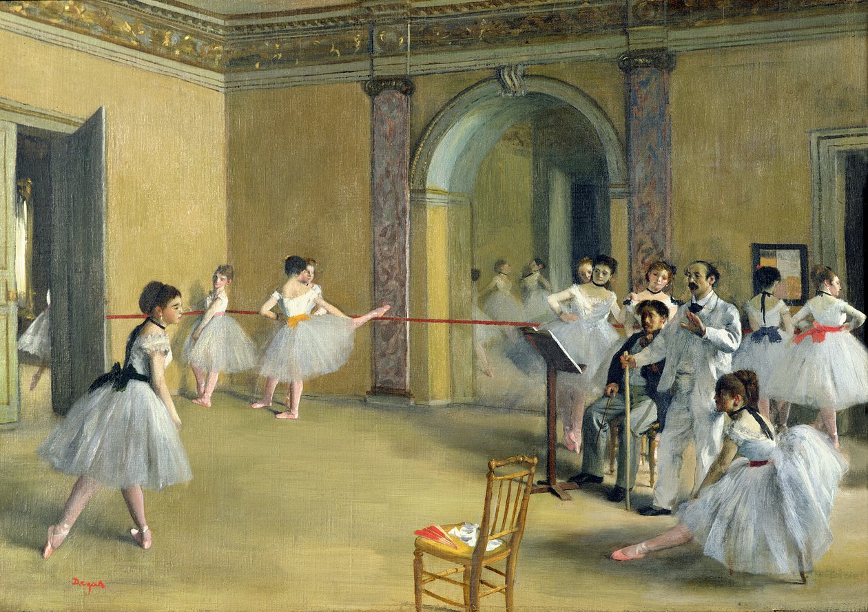 Rue Le Peletierin oopperan tanssiaula, 1872 tekijältä Edgar Degas