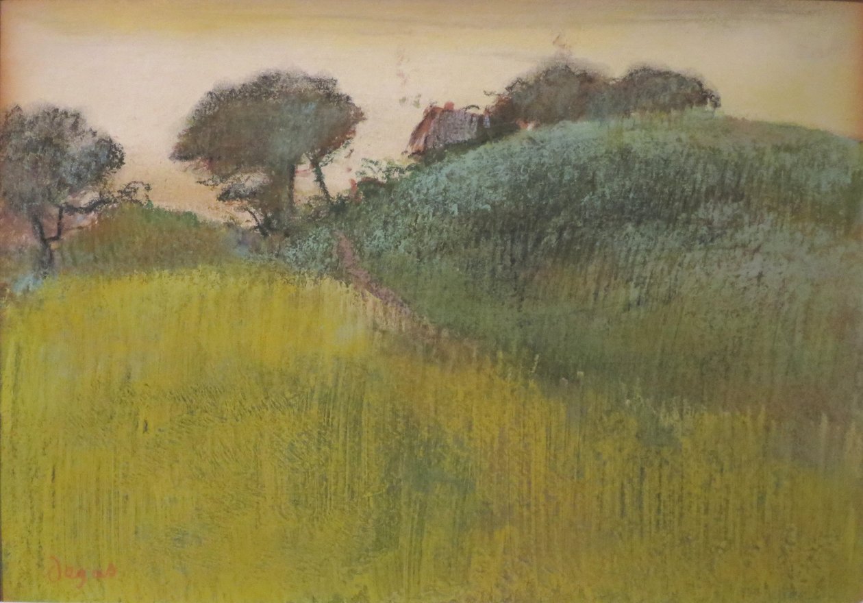 Vehnäpelto ja Green Hill tekijältä Edgar Degas