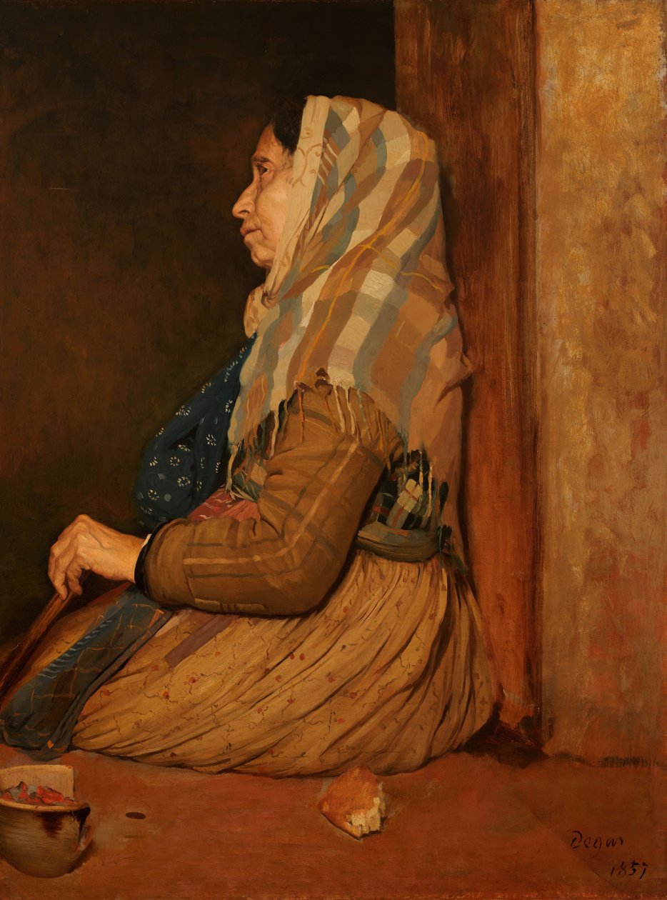 Roomalainen kerjäläinen nainen, 1857. tekijältä Edgar Degas