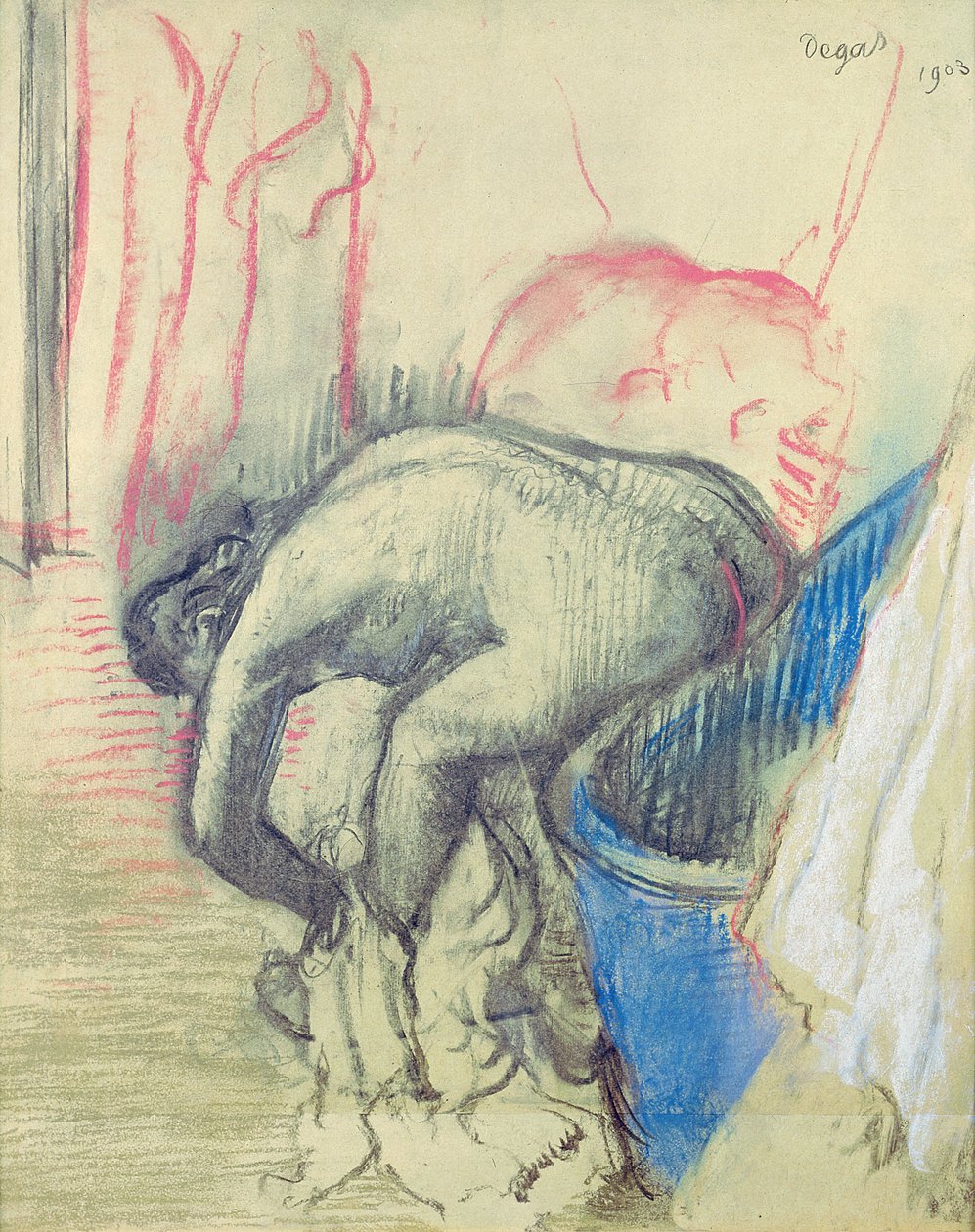 Kylvyn jälkeen tekijältä Edgar Degas