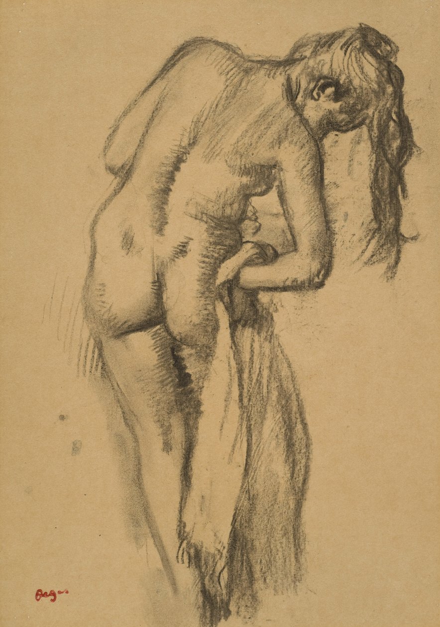 Kylvyn jälkeen, n. 1891-1892 tekijältä Edgar Degas