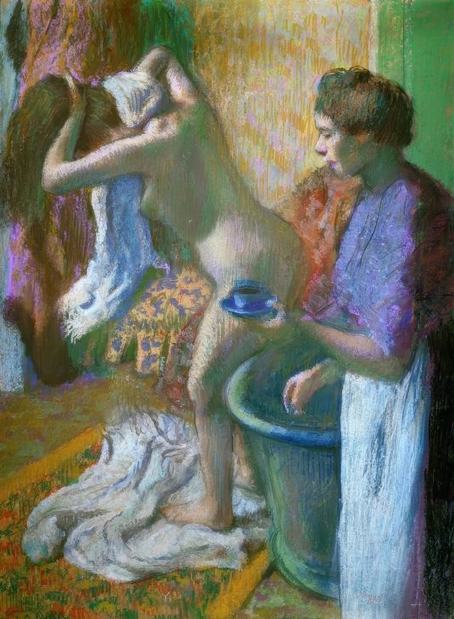 Aamiainen kylvyn jälkeen tekijältä Edgar Degas