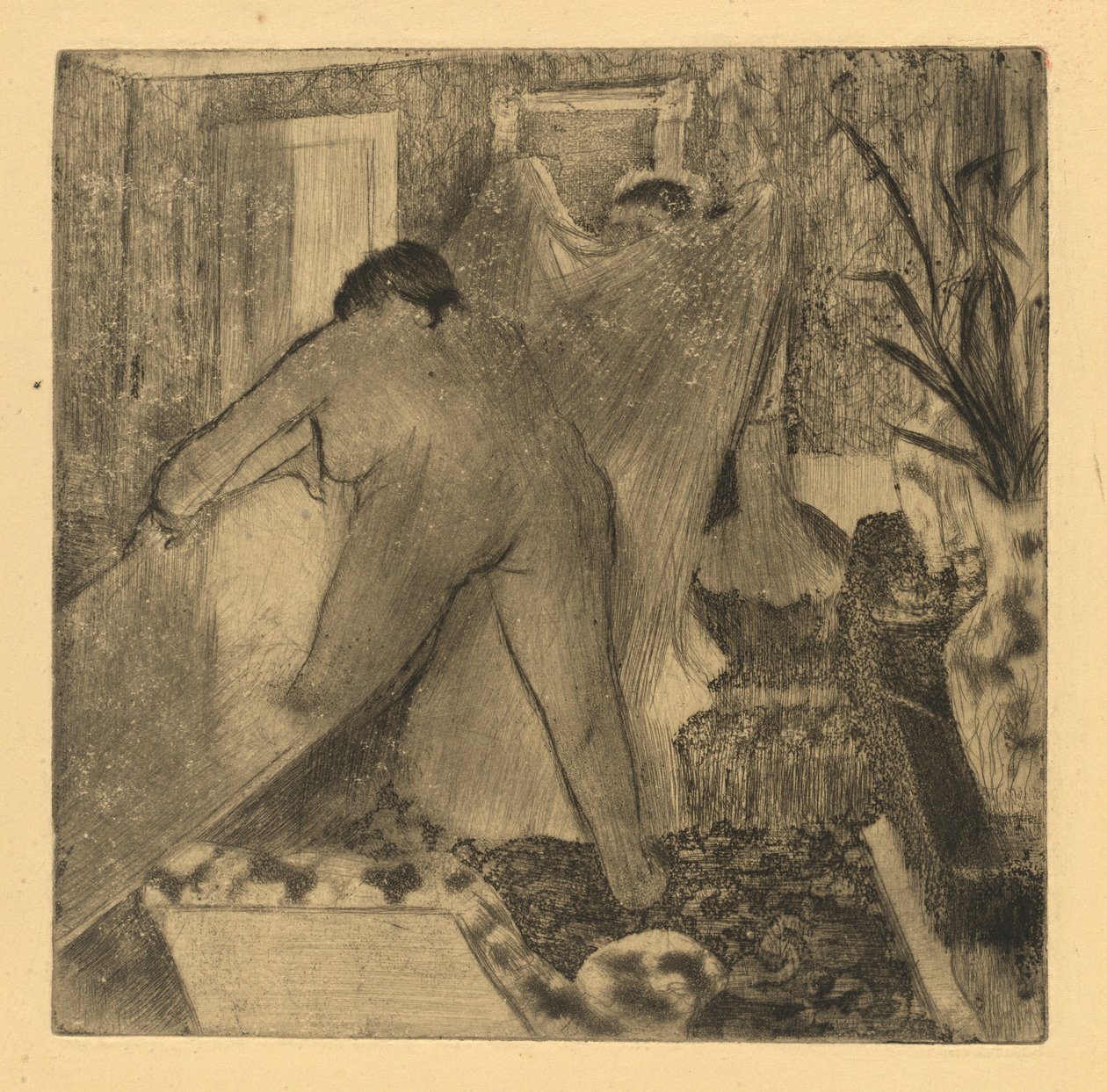 Poistuminen kylpylästä, 18791880. tekijältä Edgar Degas