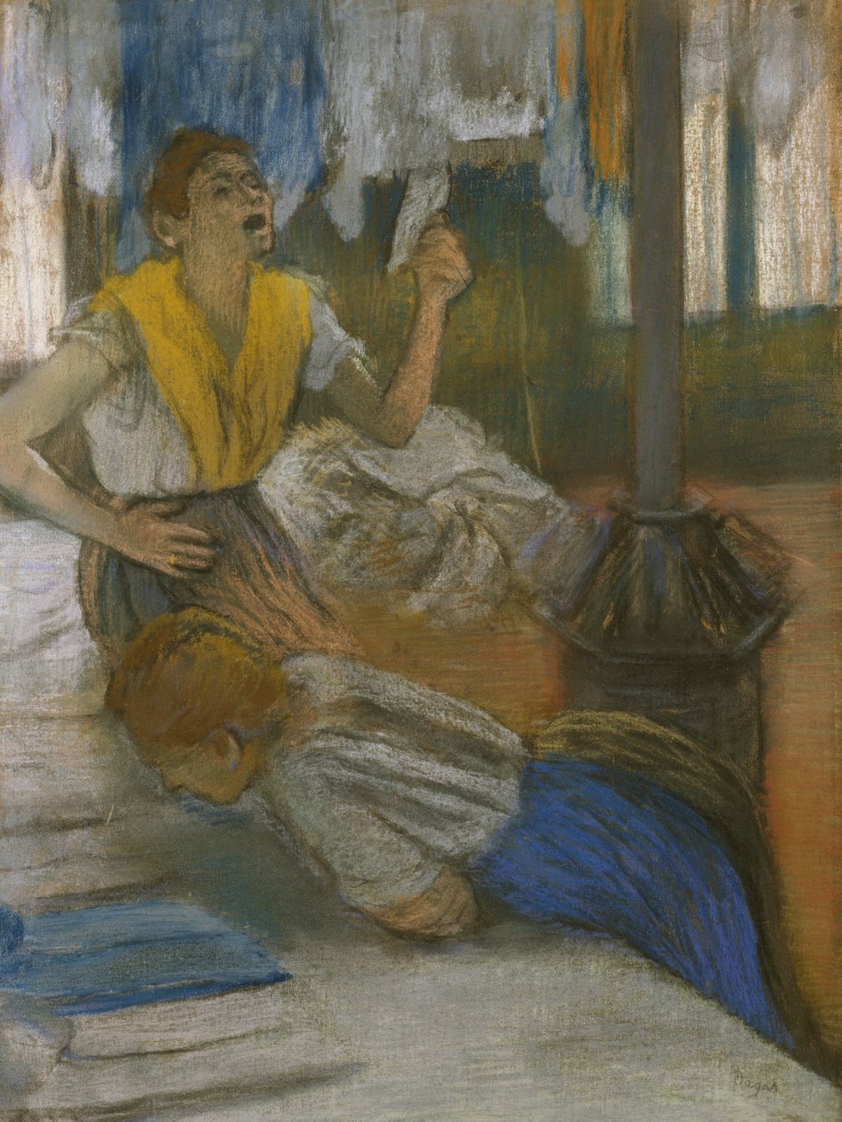 Kirjeen lukeminen (pastelli paperille) tekijältä Edgar Degas