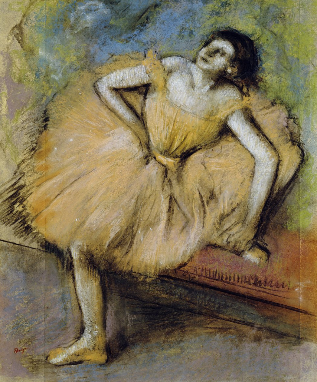 Istuva tanssija, n. 1894 tekijältä Edgar Degas