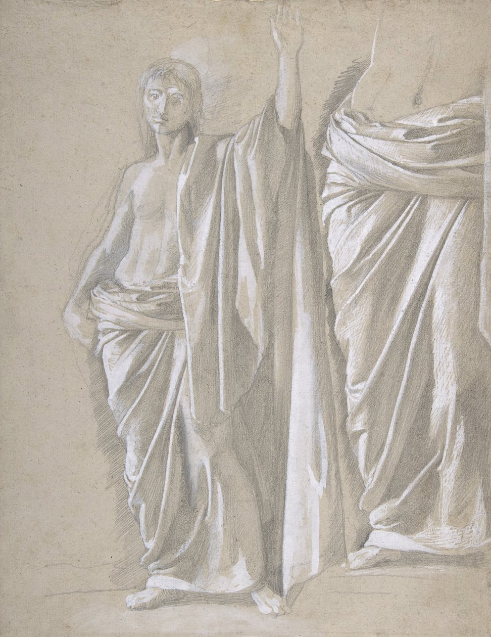 Tutkimus drapedoidusta hahmosta, 1857-58. tekijältä Edgar Degas