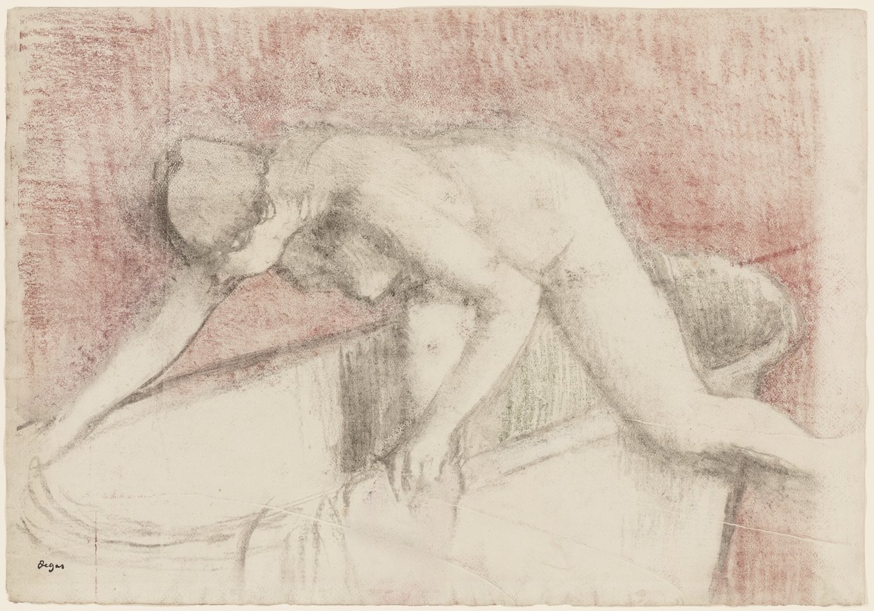 Kylpylä (liitu- ja pastellipiirustus) tekijältä Edgar Degas
