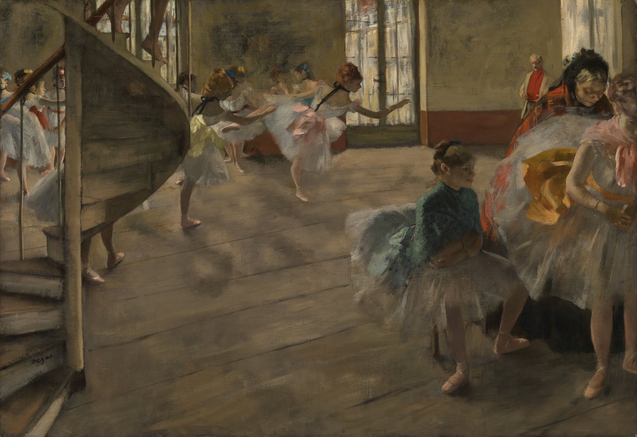 The Rehearsal, n. 1877 (öljy kankaalle) tekijältä Edgar Degas