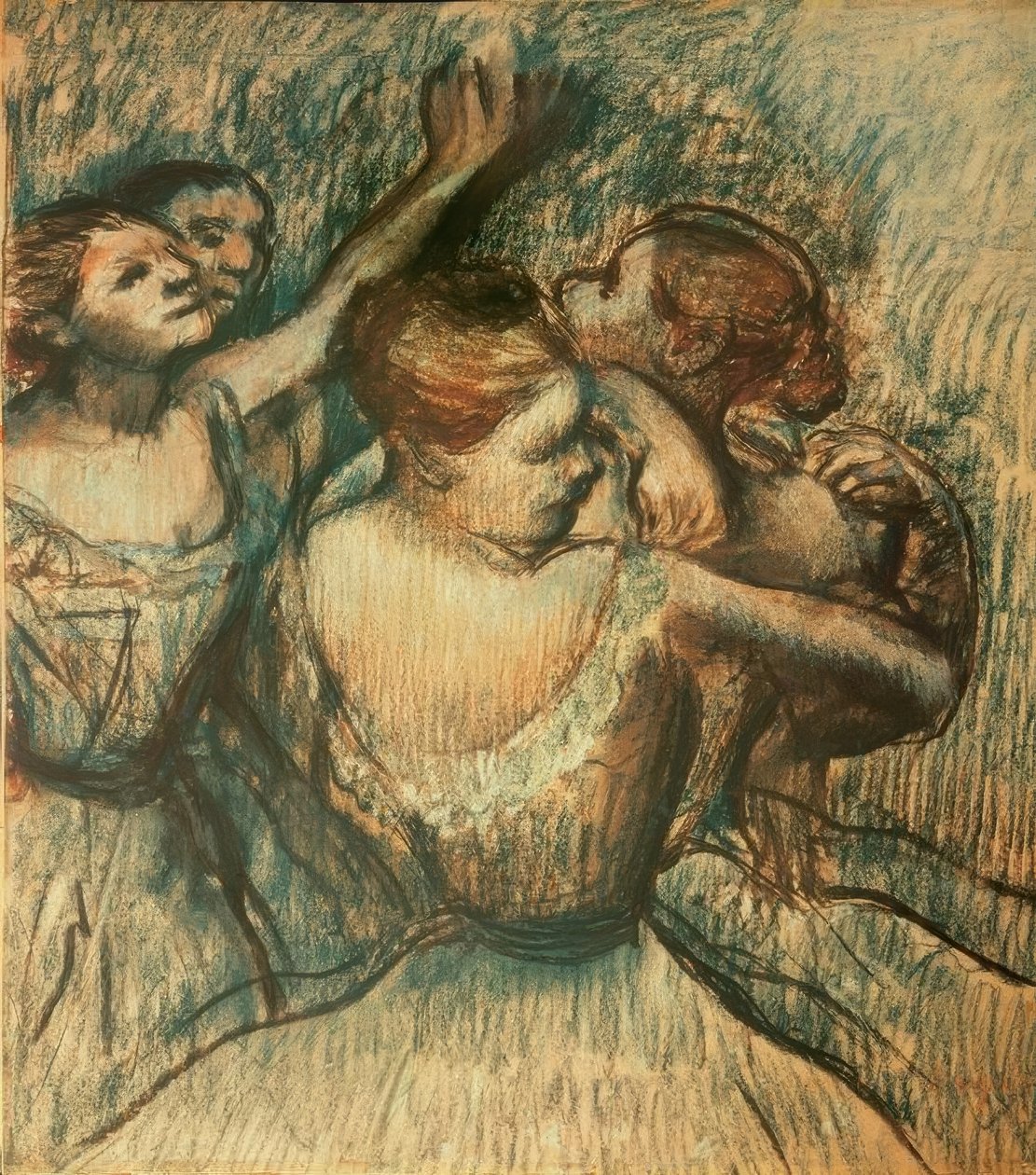 Vier Tänzerinnen Halbfigurissa tekijältä Edgar Degas