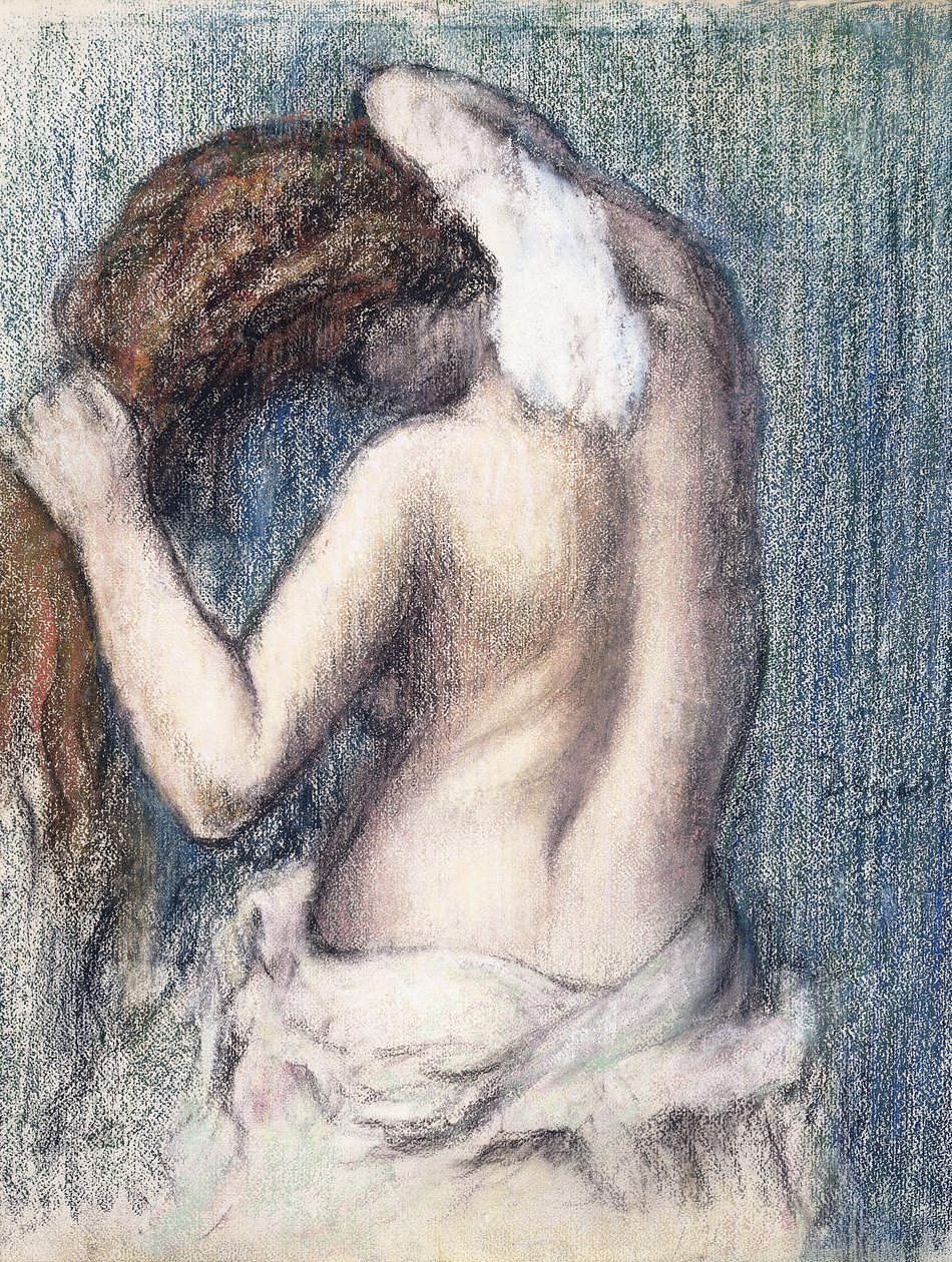 Nainen kuivaamassa itseään, n. 1906 tekijältä Edgar Degas