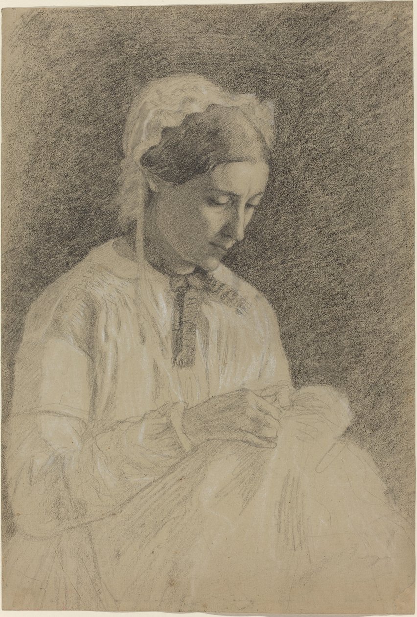 Nainen kirjonta, 18551860. tekijältä Edgar Degas