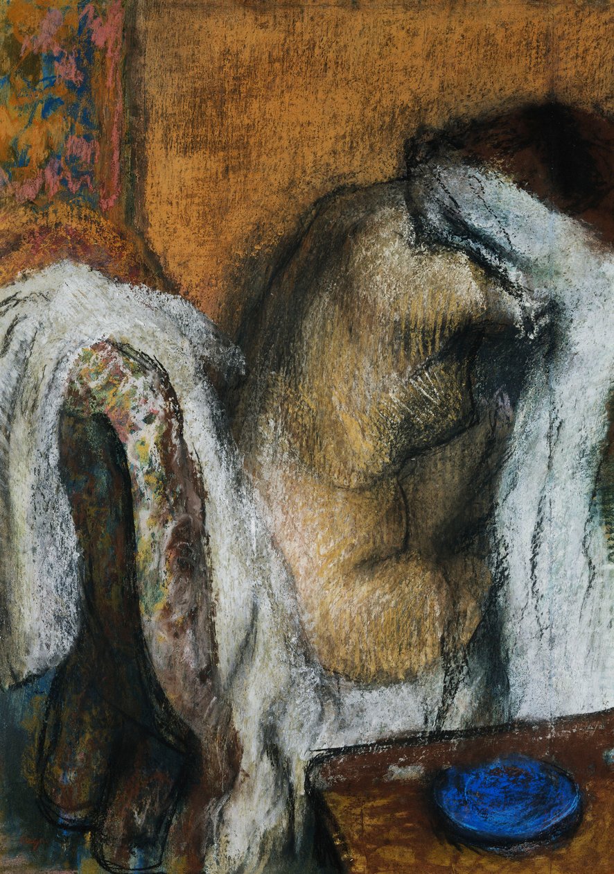 Nainen pesu; Femme a sa Toilette, n. 1905-07 tekijältä Edgar Degas