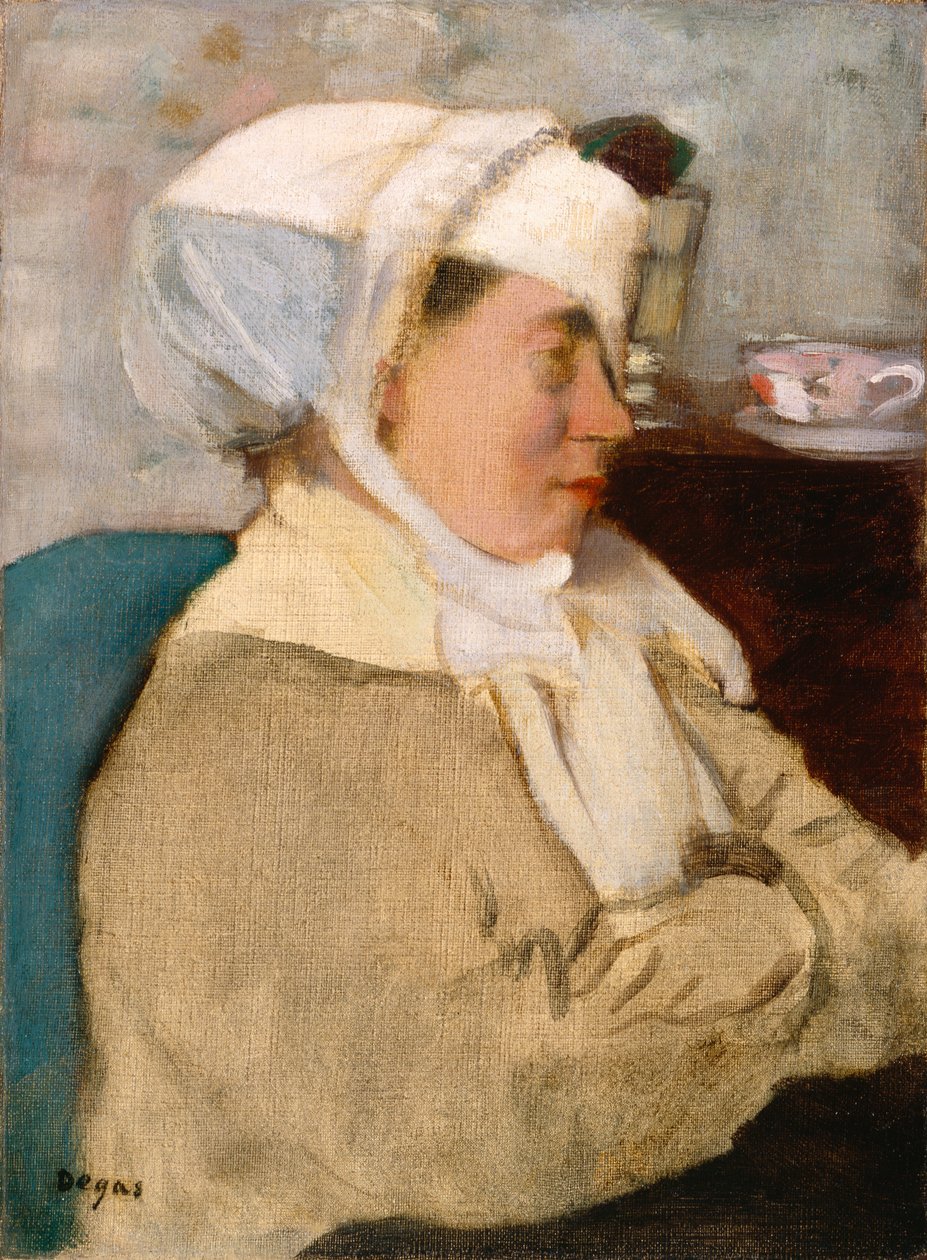 Nainen siteellä, n. 1872 tekijältä Edgar Degas
