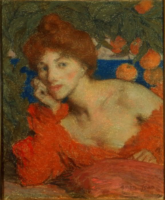 Sous les Orangers, nainen ja Amalfi. tekijältä Edmond Aman Jean