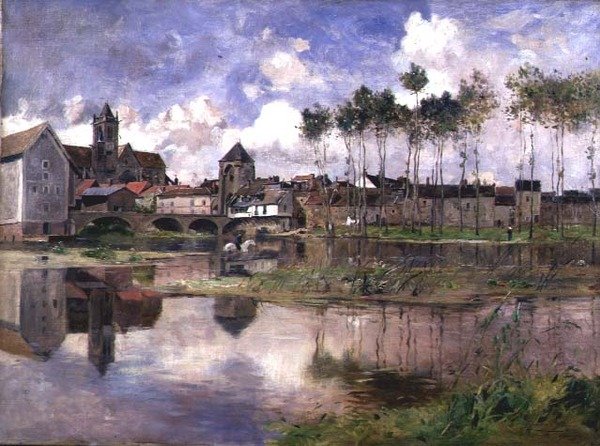Moret-sur-Loing (öljy kankaalle) tekijältä Edmond Charles Yon