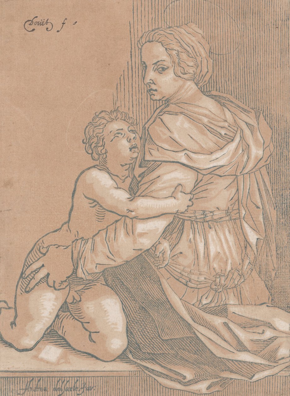 Neitsyt ja lapsi, n. 1530. tekijältä Edmond Douet