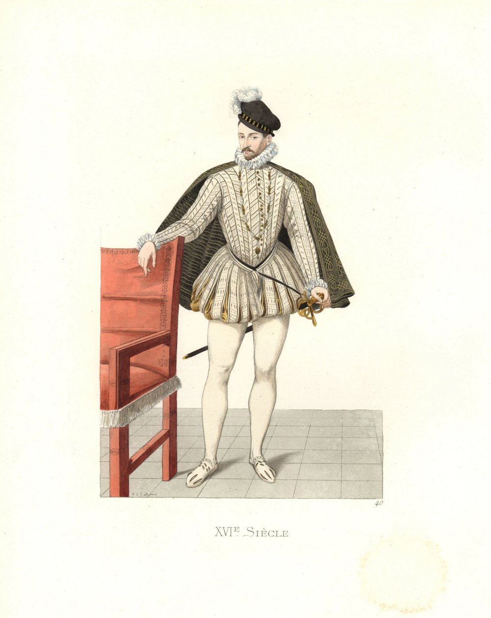 Ranskan kuningas Kaarle IX (1550-1574) (kaiverrus) tekijältä Edmond Lechevallier Chevignard