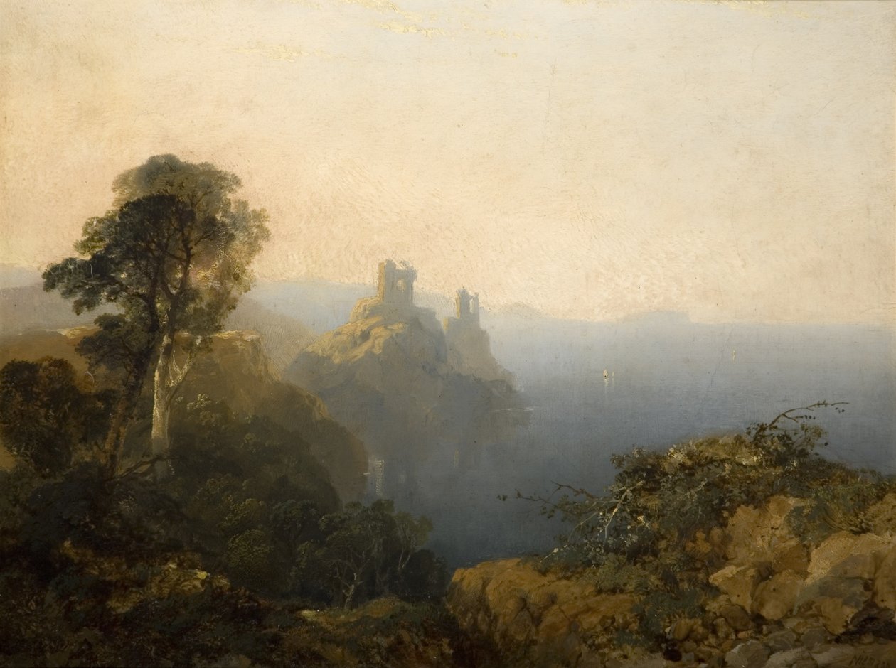 Musta linna, Wicklow, 1854 tekijältä Edmund John Niemann