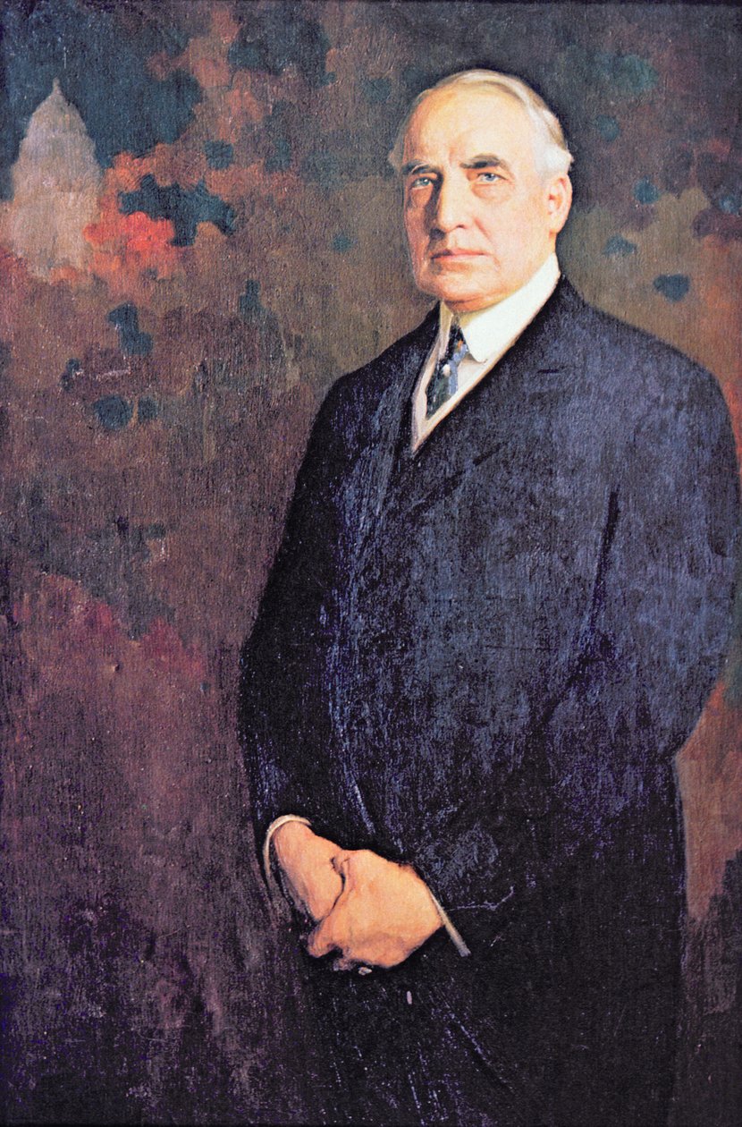 Warren G. Harding (1865-1923) (väri litho) tekijältä Edmund Hodgson Smart