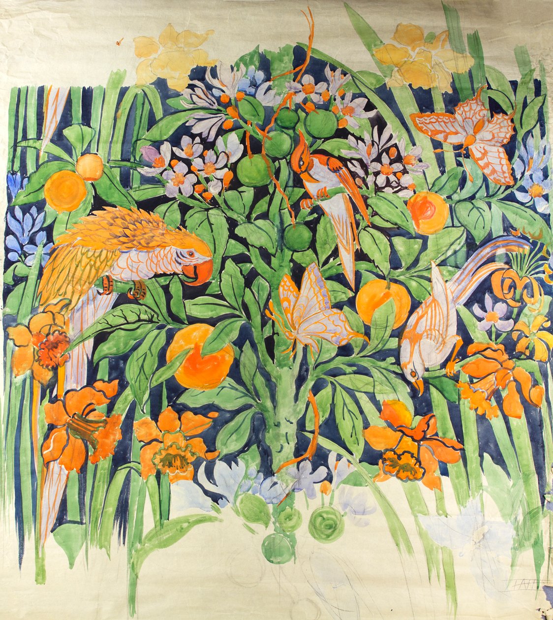 Jungle Chat c1930 (guassi paperilla) tekijältä Edmund Hunter