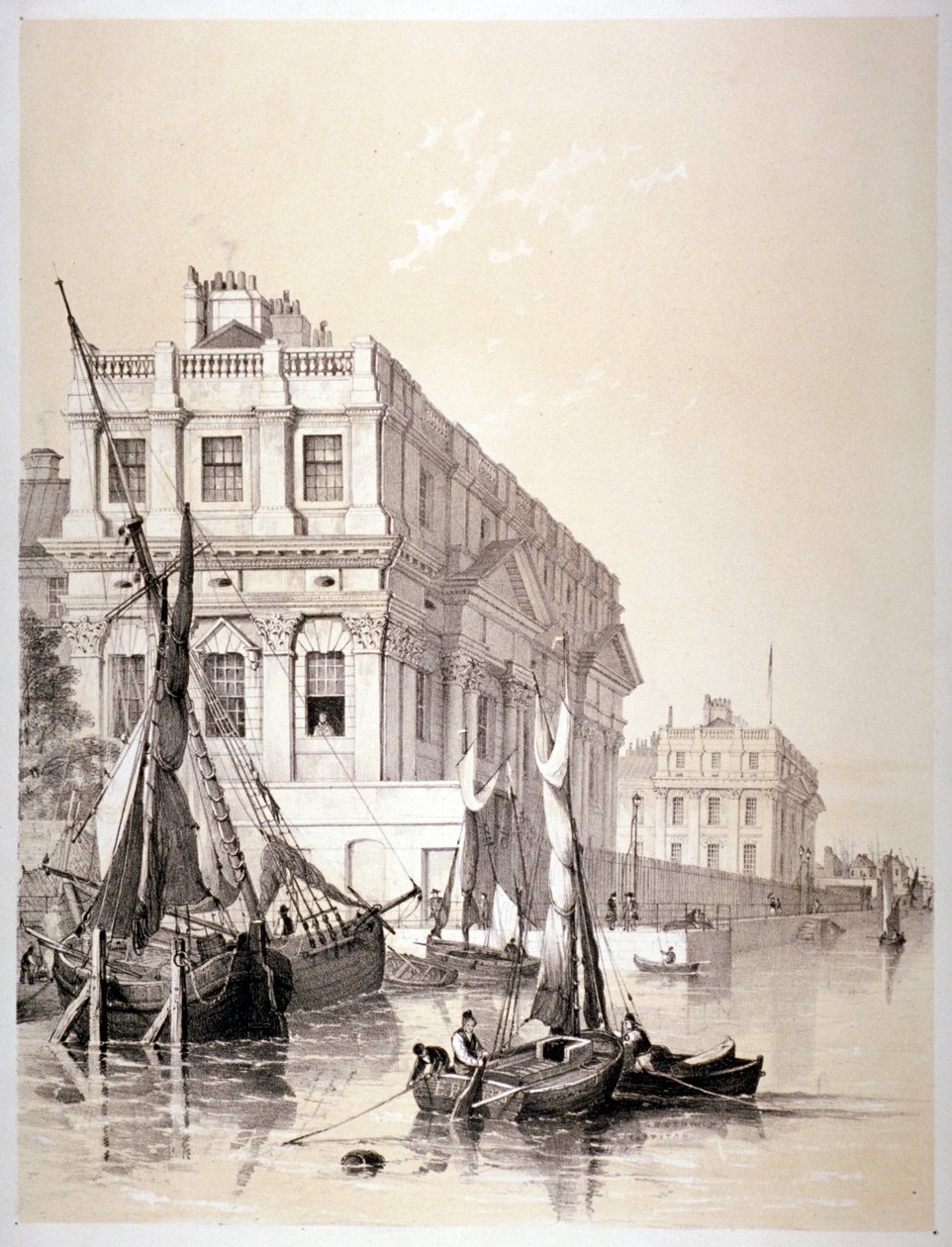 Royal Naval Hospital, Greenwich, Lontoo, 1838. tekijältä Edmund Patten