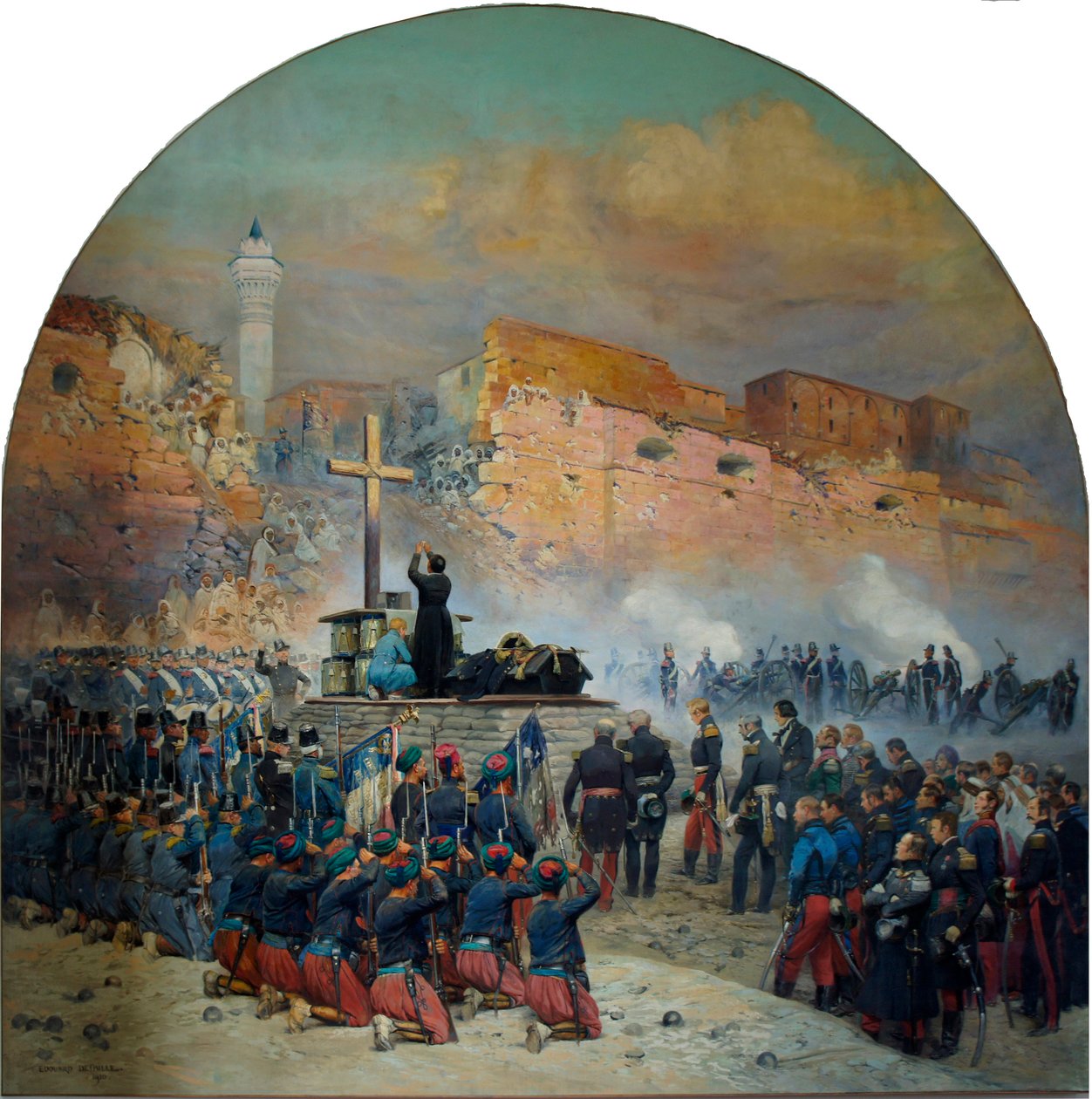 Obseques du General Comte de Danremont devant la breche de Constantine le 18 lokakuu 1837n tekijältä Jean Baptiste Edouard Detaille