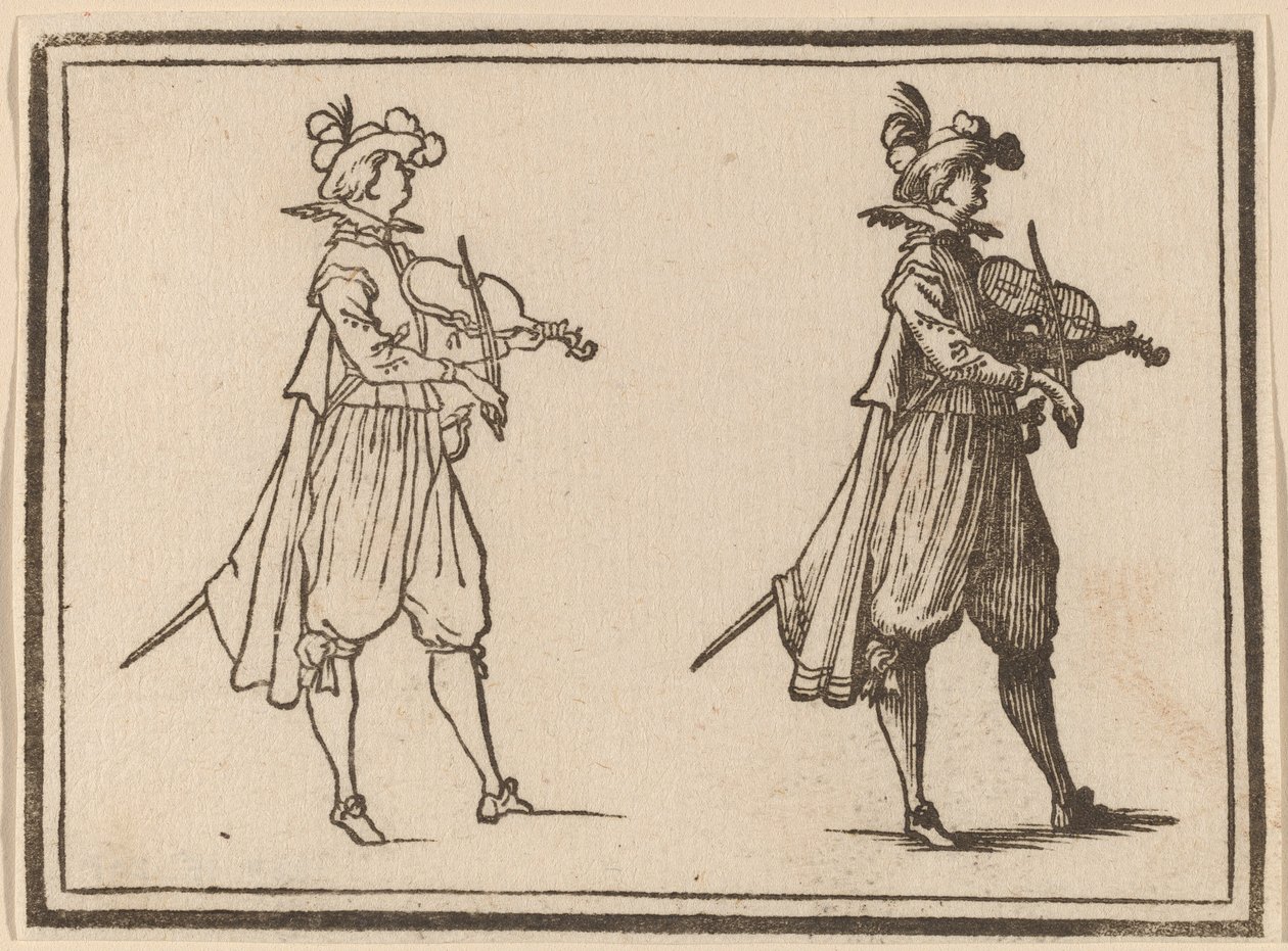 Viulisti tekijältä Edouard Eckman after Jacques Callot