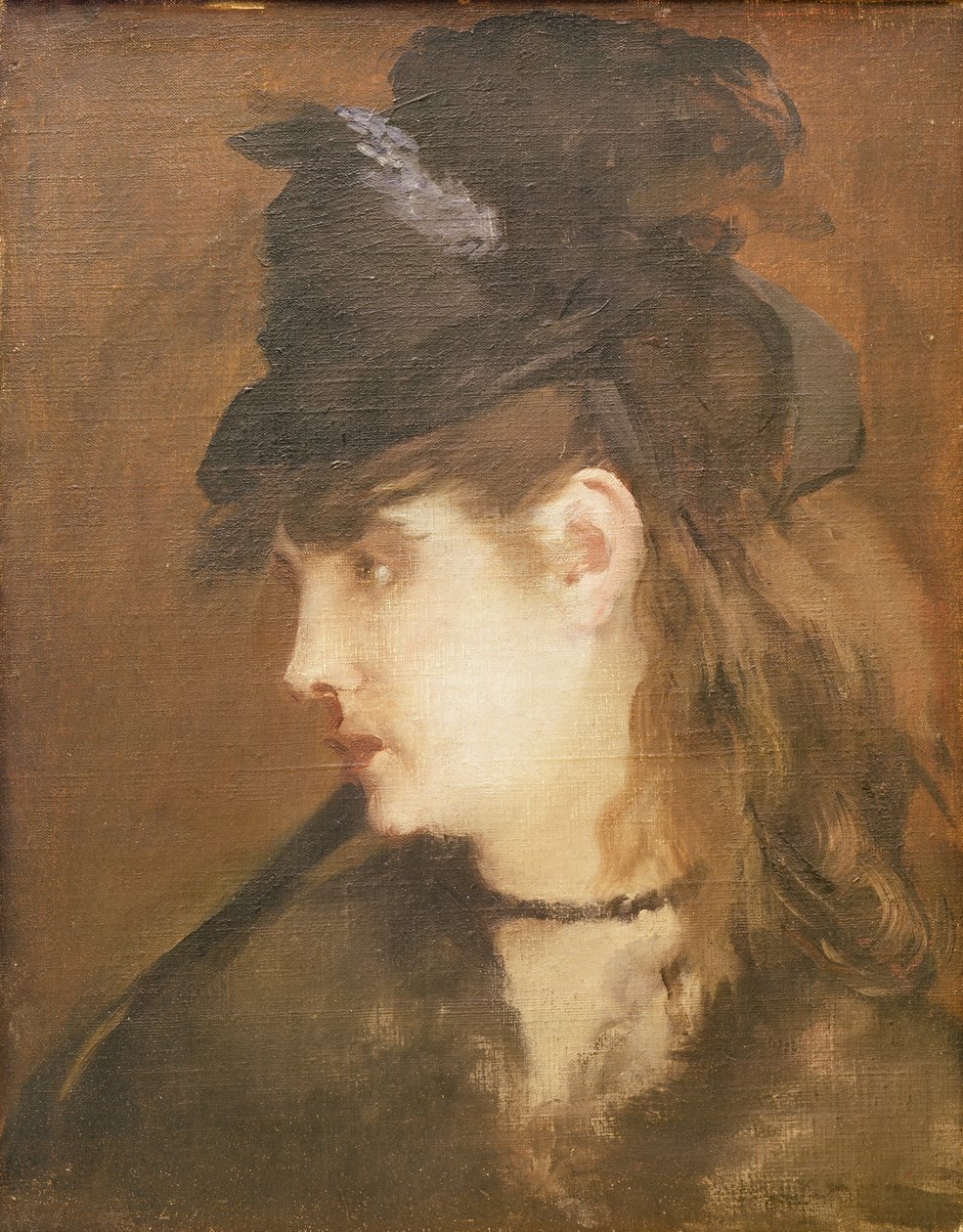 Berthe Morisot mustassa hatussa tekijältä Édouard Manet