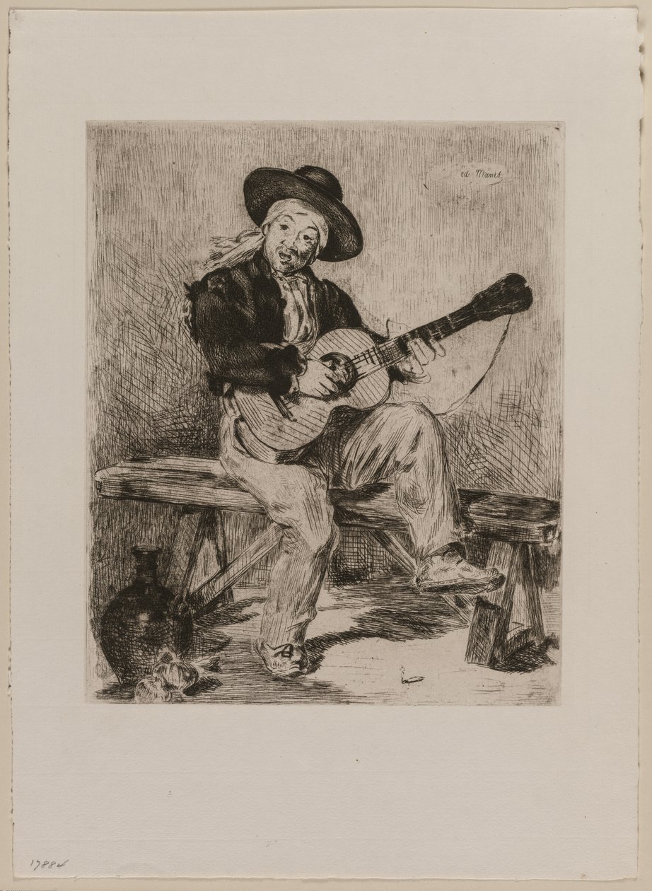Guitarrero, 1861. tekijältä Édouard Manet