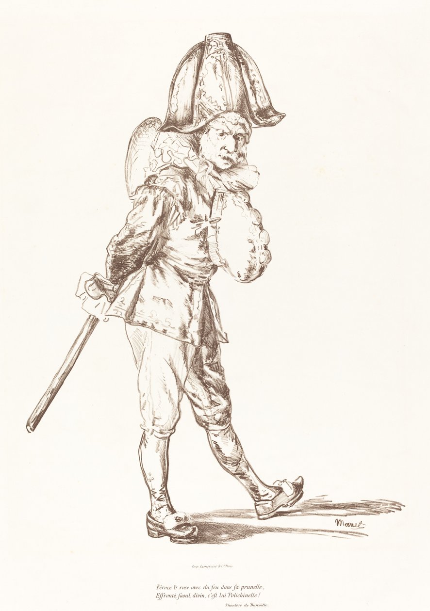 Punchinello, 1874. tekijältä Édouard Manet