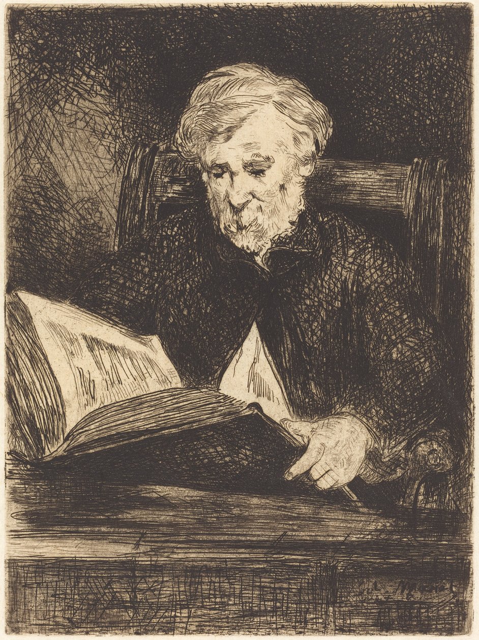 Lukija Le liseur, 1861. tekijältä Édouard Manet