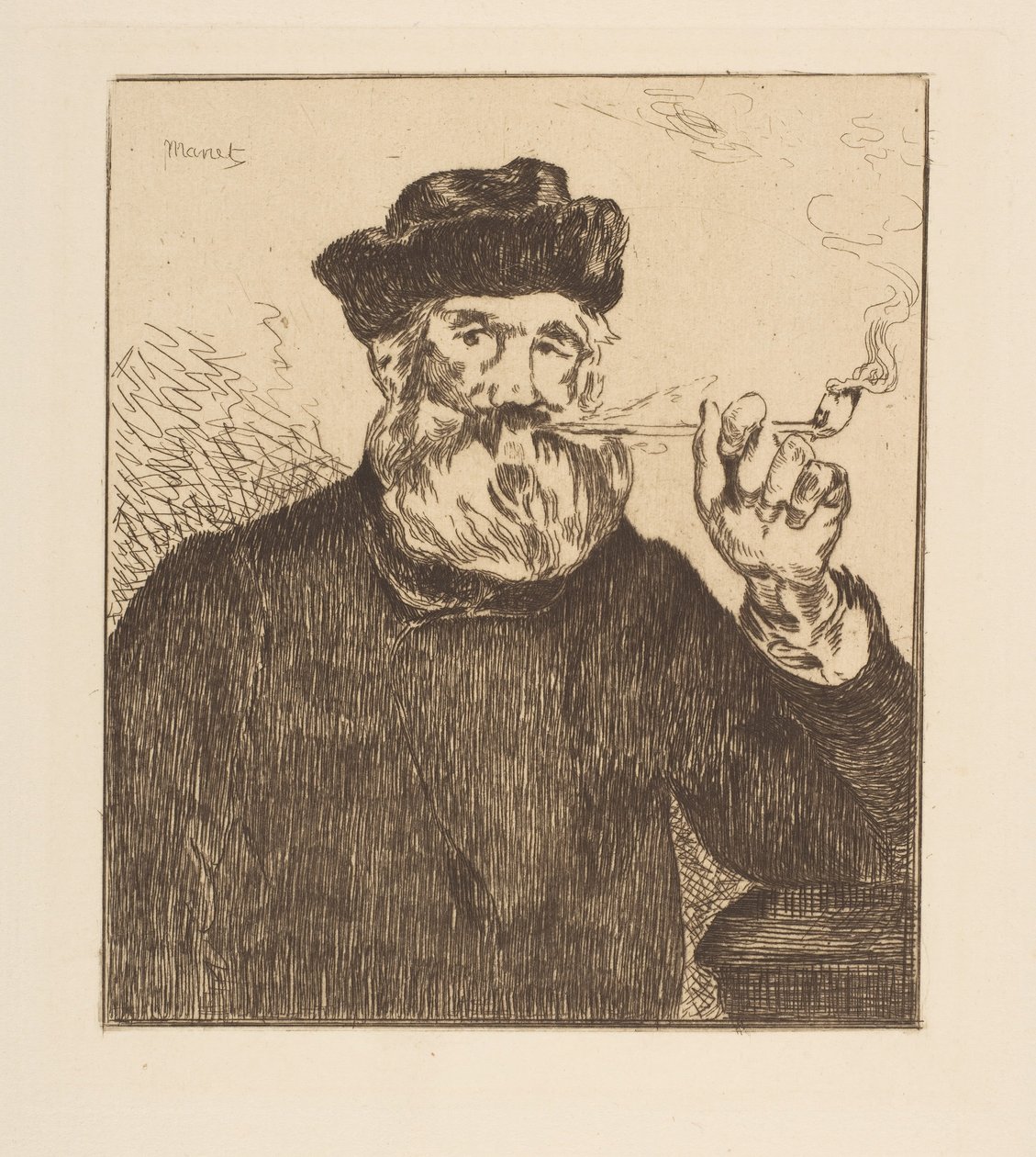 Tupakoitsija. tekijältä Édouard Manet