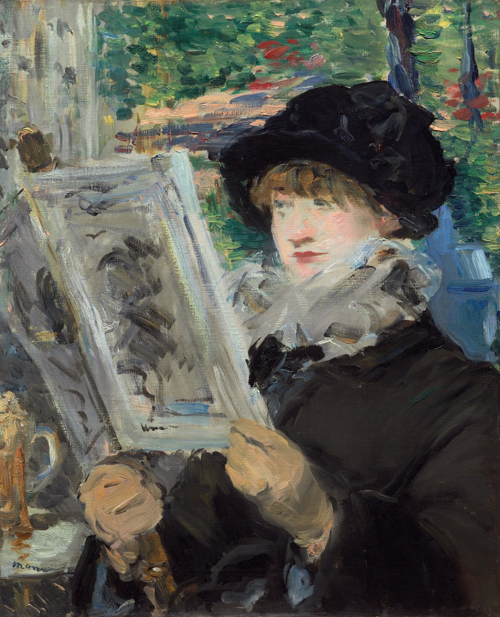 Lukeva nainen, 188081. tekijältä Édouard Manet