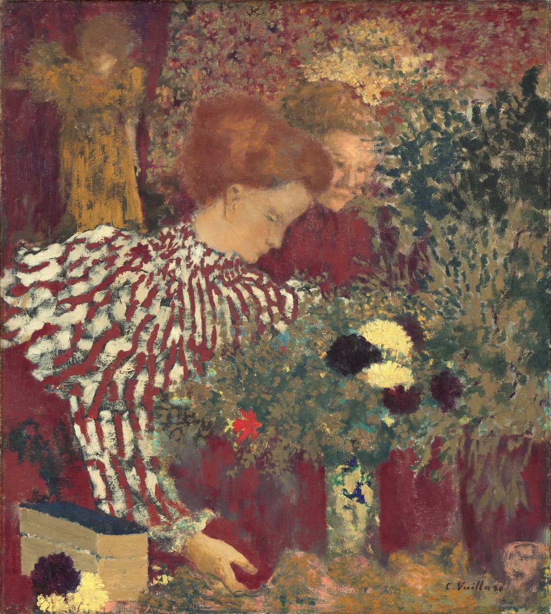Nainen raidallisessa mekossa, 1895. tekijältä Edouard Vuillard