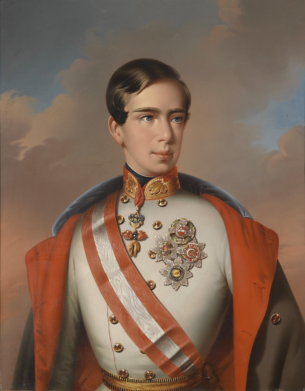 Keisari Franz Joseph I. von Österreich in Feldmarschallsuniform mit Ordensschmuck tekijältä Eduard Klieber