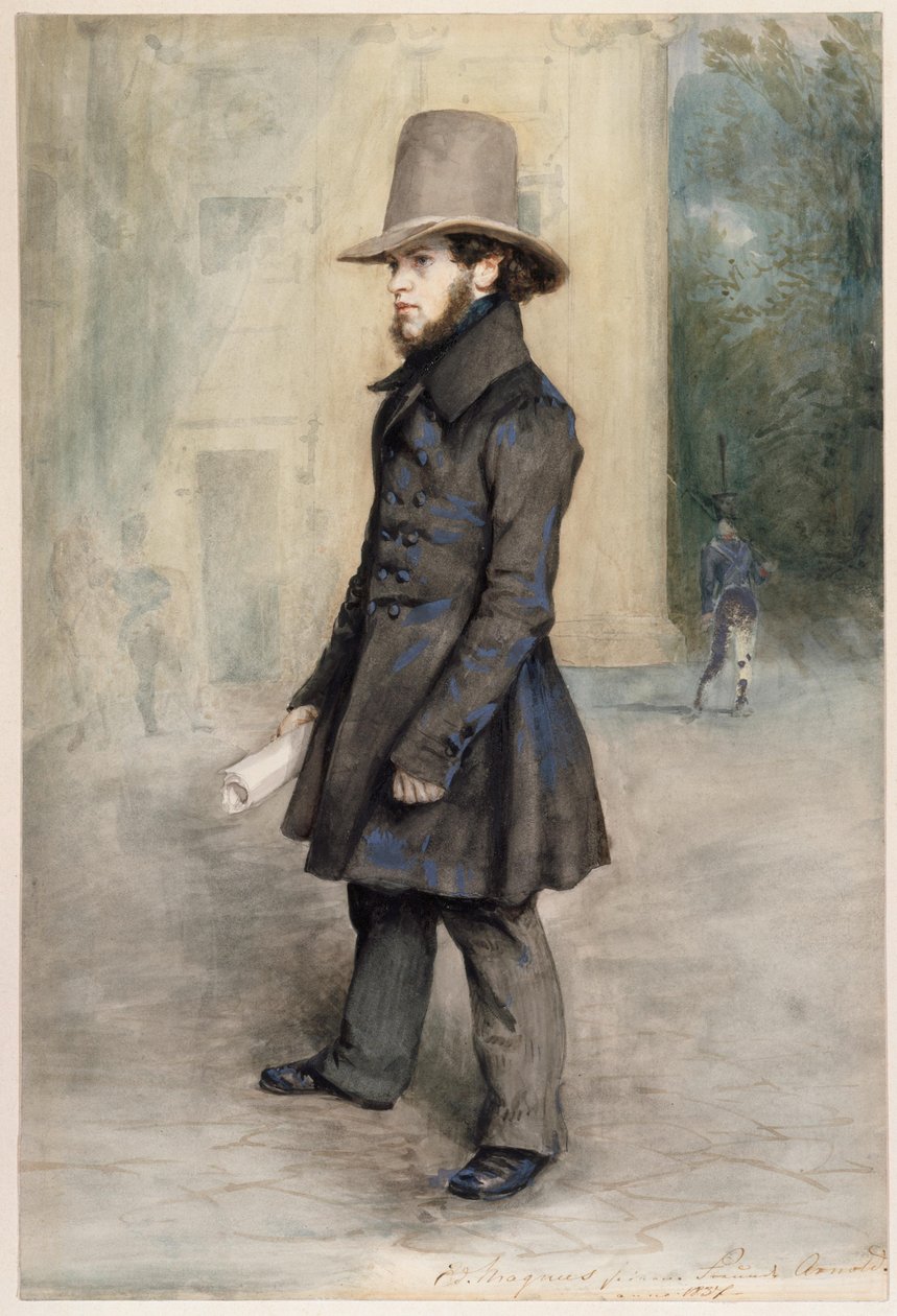 Saksalainen: Adolph von Menzel ja biedermeierhattu tekijältä Eduard Magnus