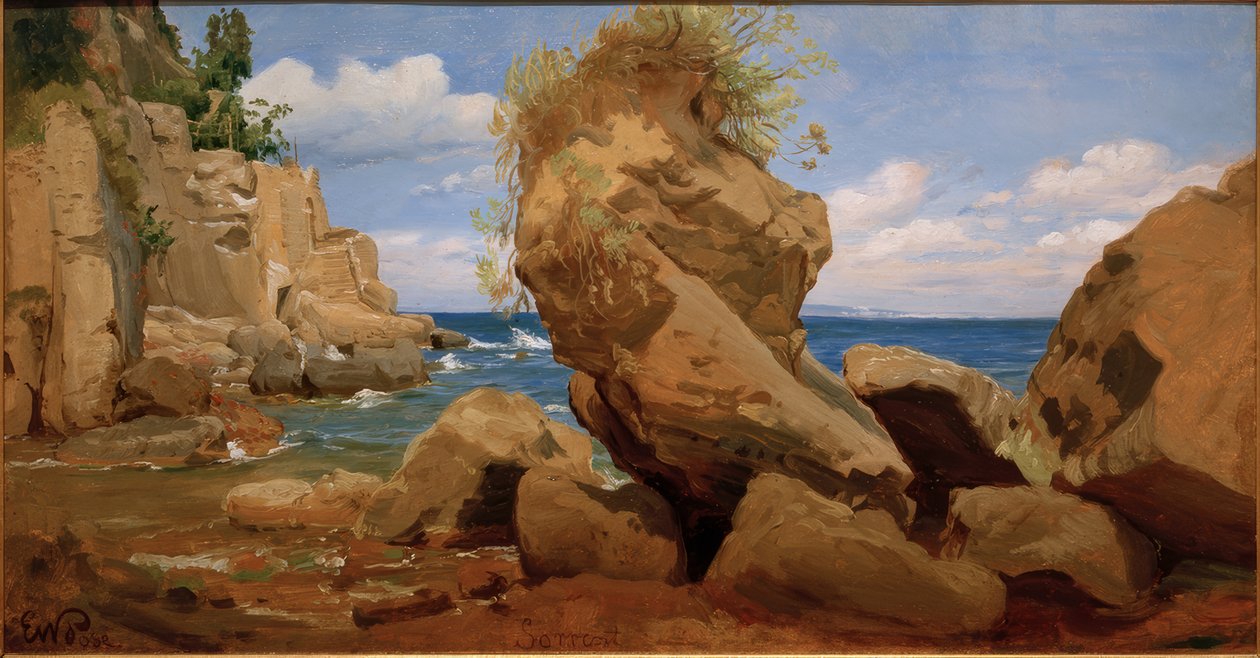 Rannikkomaisema lähellä Sorrentoa tekijältä Eduard Wilhelm Pose