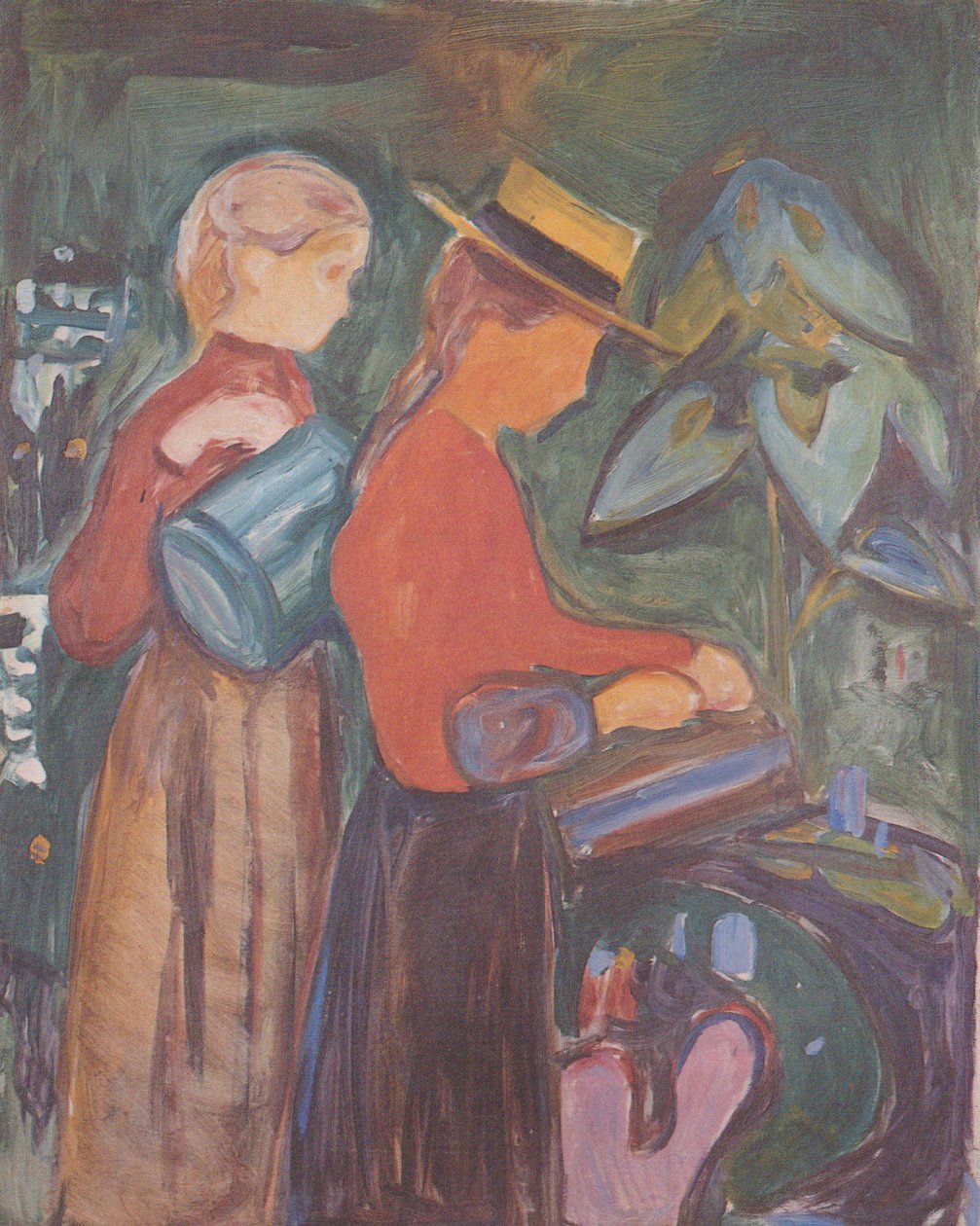 Mädchen beim Blumengießen tekijältä Edvard Munch