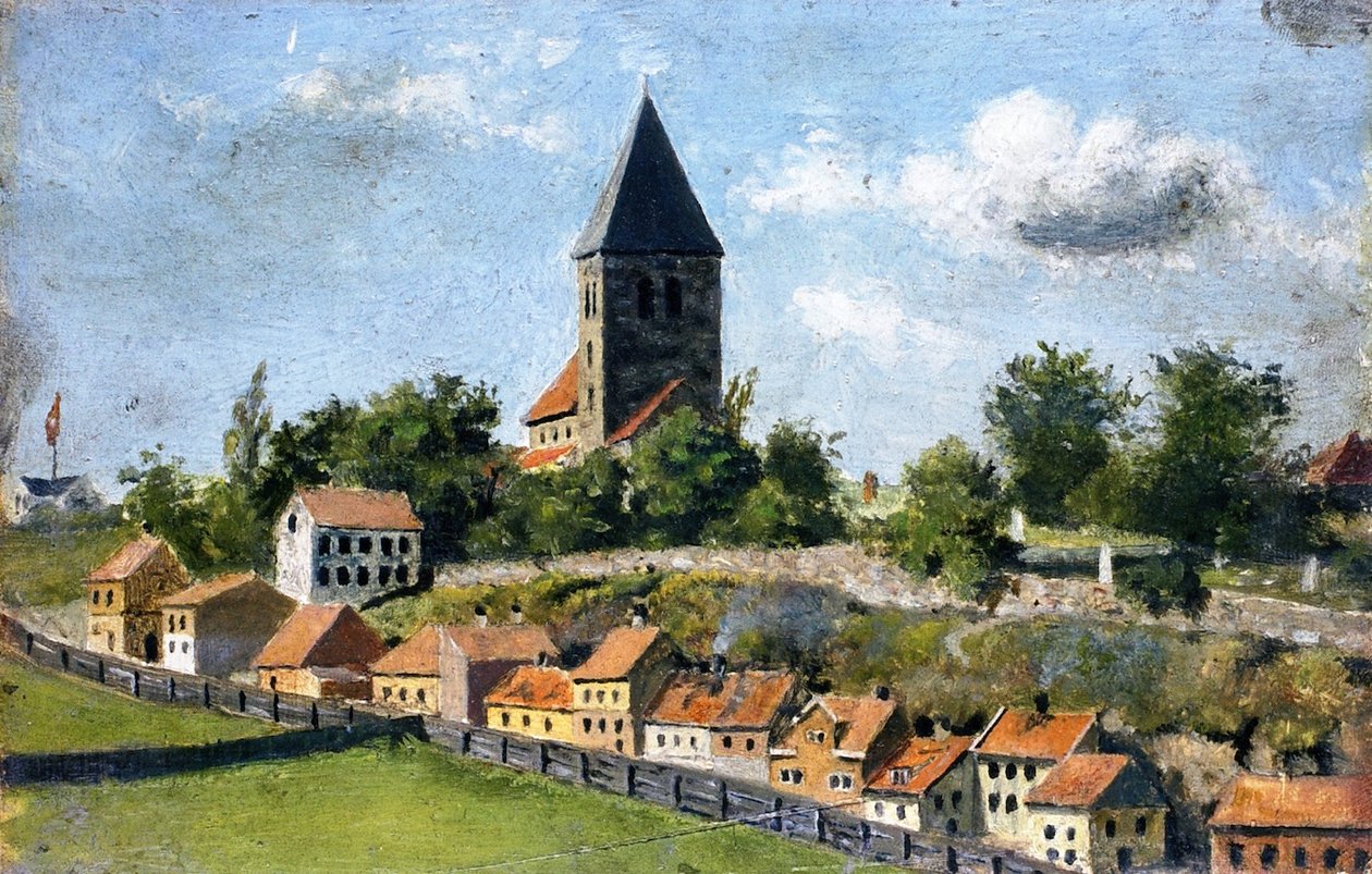 Telthusbakken ja Gamle Akerin kirkko tekijältä Edvard Munch