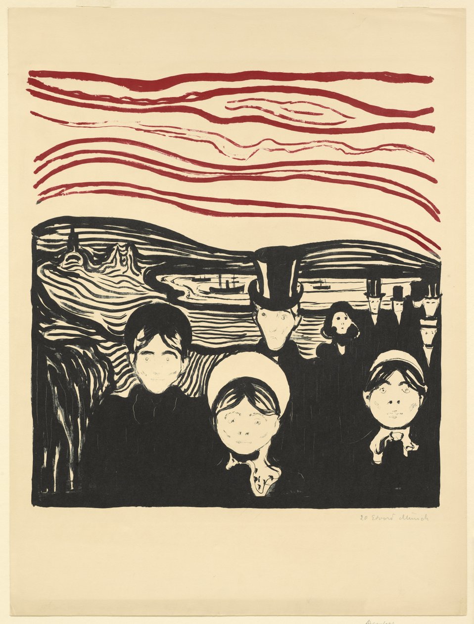 Ahdistus, 1896 tekijältä Edvard Munch
