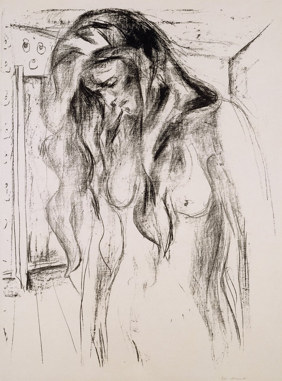 itkevä tyttö; itkevä tyttö tekijältä Edvard Munch