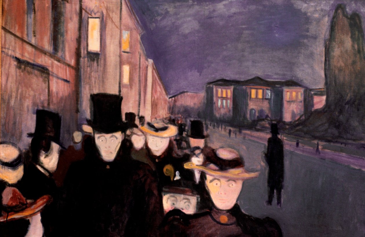 Ilta Karl Johanissa, 1892 tekijältä Edvard Munch